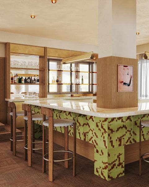 The Draper’s resident kitchen and bar area is...